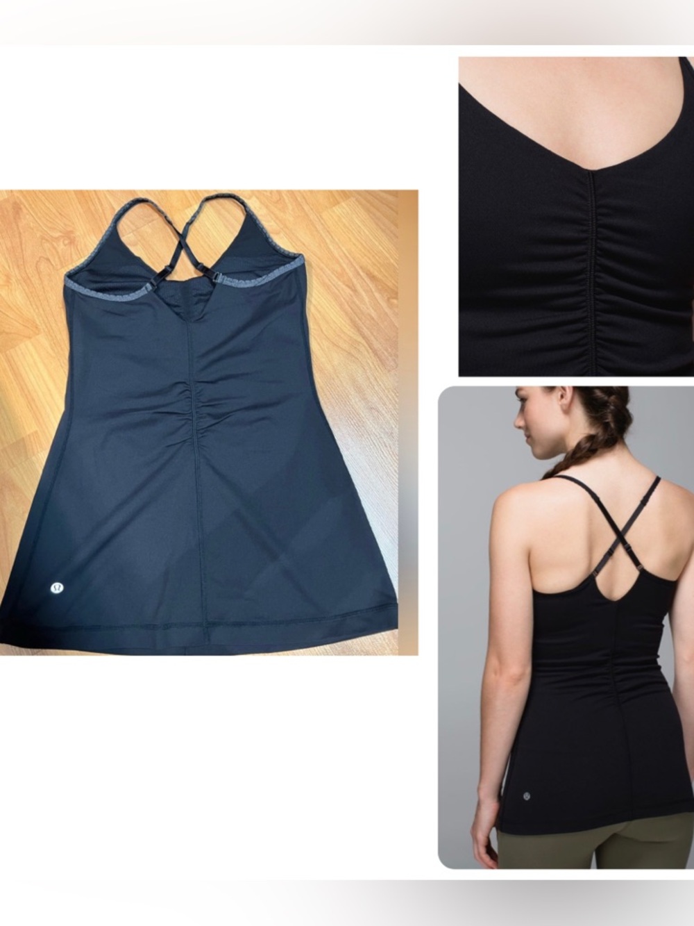 NWOT - Lululemon Open Your Heart Tank Top (Size 8) *Black/Heathered Grey
